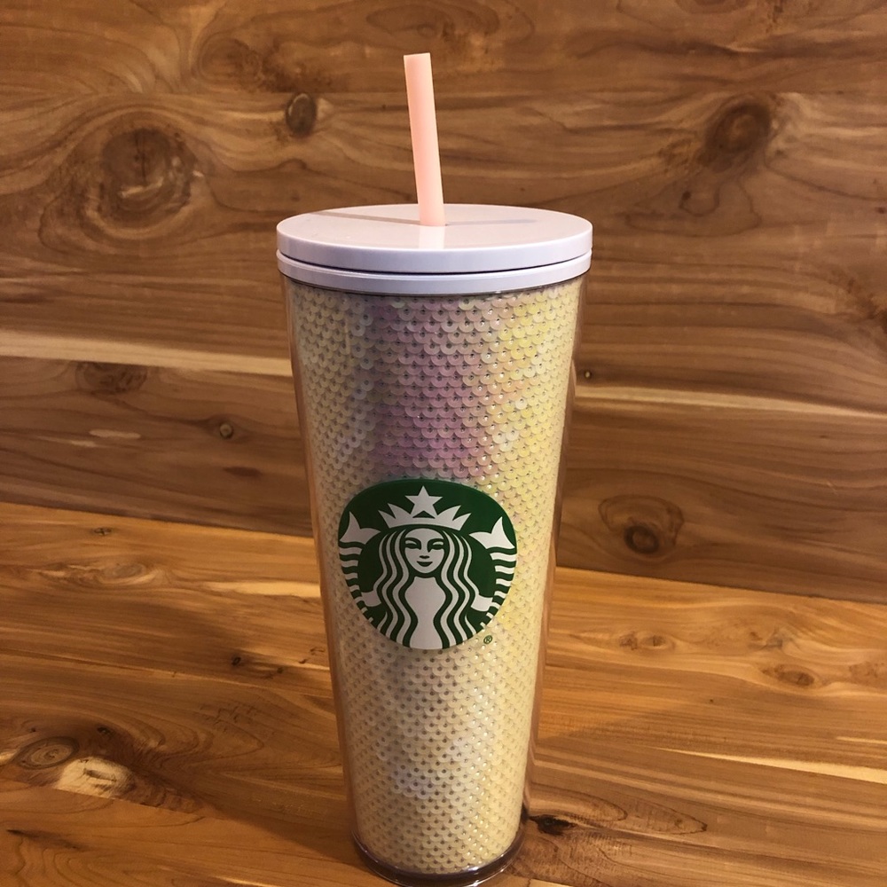 Starbucks White Sequin Cup